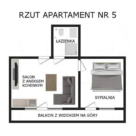 Nr 5 U Miska Z Jedna Sypialnia *